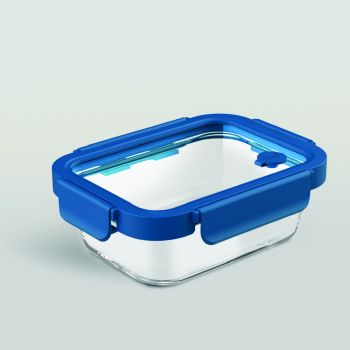 กล่องแก้วถนอมอาหาร REGO Box rectangle Blue Tide 640ML